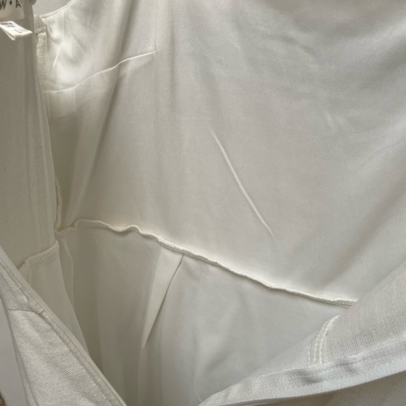 Row A dress white/cream large Linen and Cotten blend embroidered hem - Picture 10 of 11